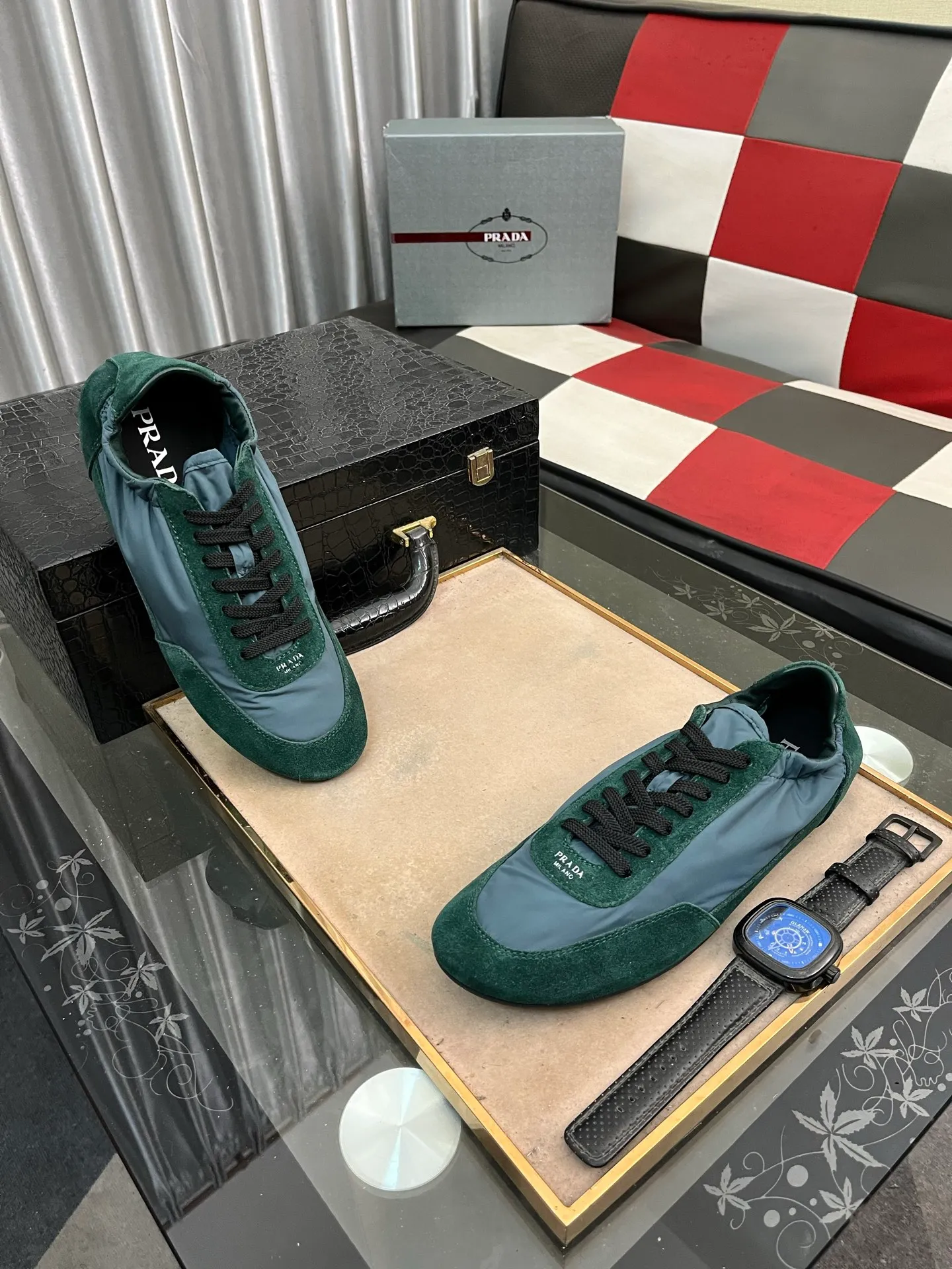 Men's shoes 💰500⌚️⌚️【PRADA】Prada - high-end quality original order 🔍🔍🔍 casual sports shoes - Upper: 🔝Nappa calfskin, brand high mercerized canvas, shoe body brand metal fasteners, tongue silk screen brand logo - Lining: water-dyed cowhide - Outsole: ultra-light TPU foam; molded outsole -Ultra-high quality control and fine workmanship: outstanding (high-end, extravagance, class) -Size: 38-446️⃣colors available